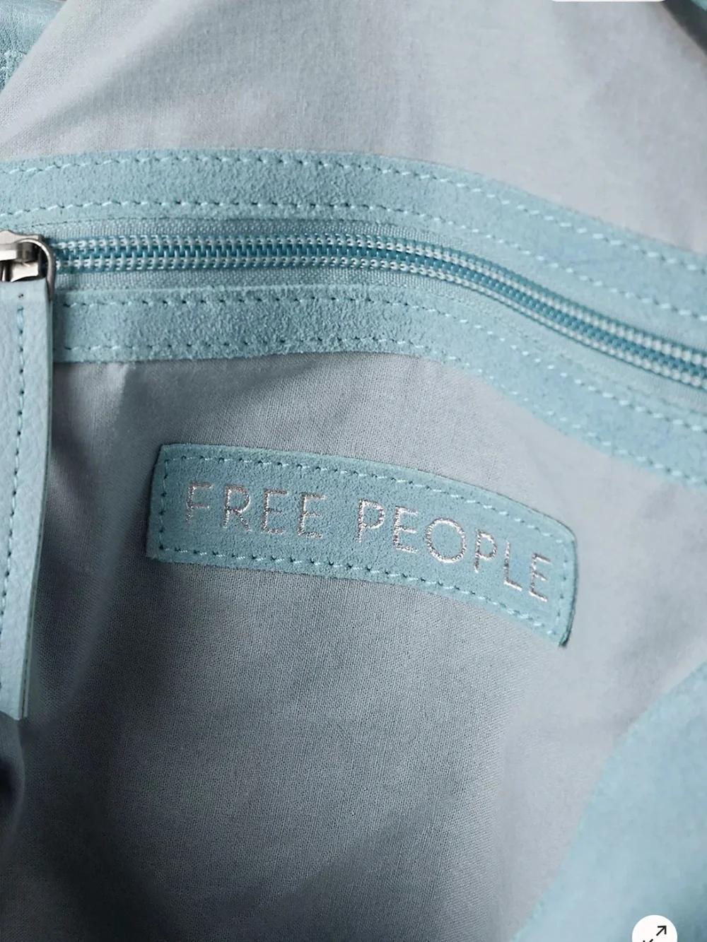 Free People Powder Blue Suede Hobo Bag - Picture 6 of 6
